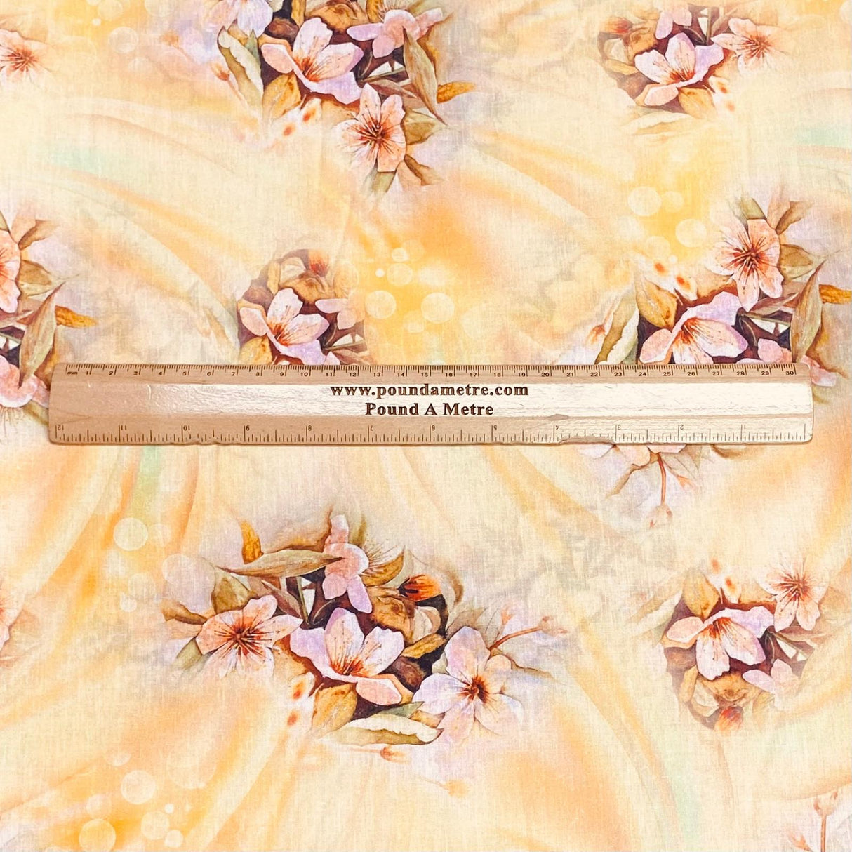 Pound A Metre 3 Metres 3 Metres, Luxury Dressmaking 100% Digital Printed Cotton Lawn- 55" (Orange)