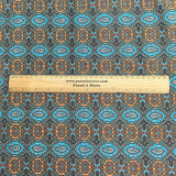 Pound A Metre 3  Metres Luxury Dressmaking 100% Digital Printed Cotton Lawn- 55" (Orange & Turqouise)