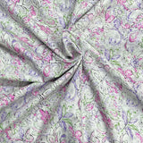 Pound A Metre 3  Metres Luxury Dressmaking 100% Digital Printed Cotton Lawn- 55" (Pastel)