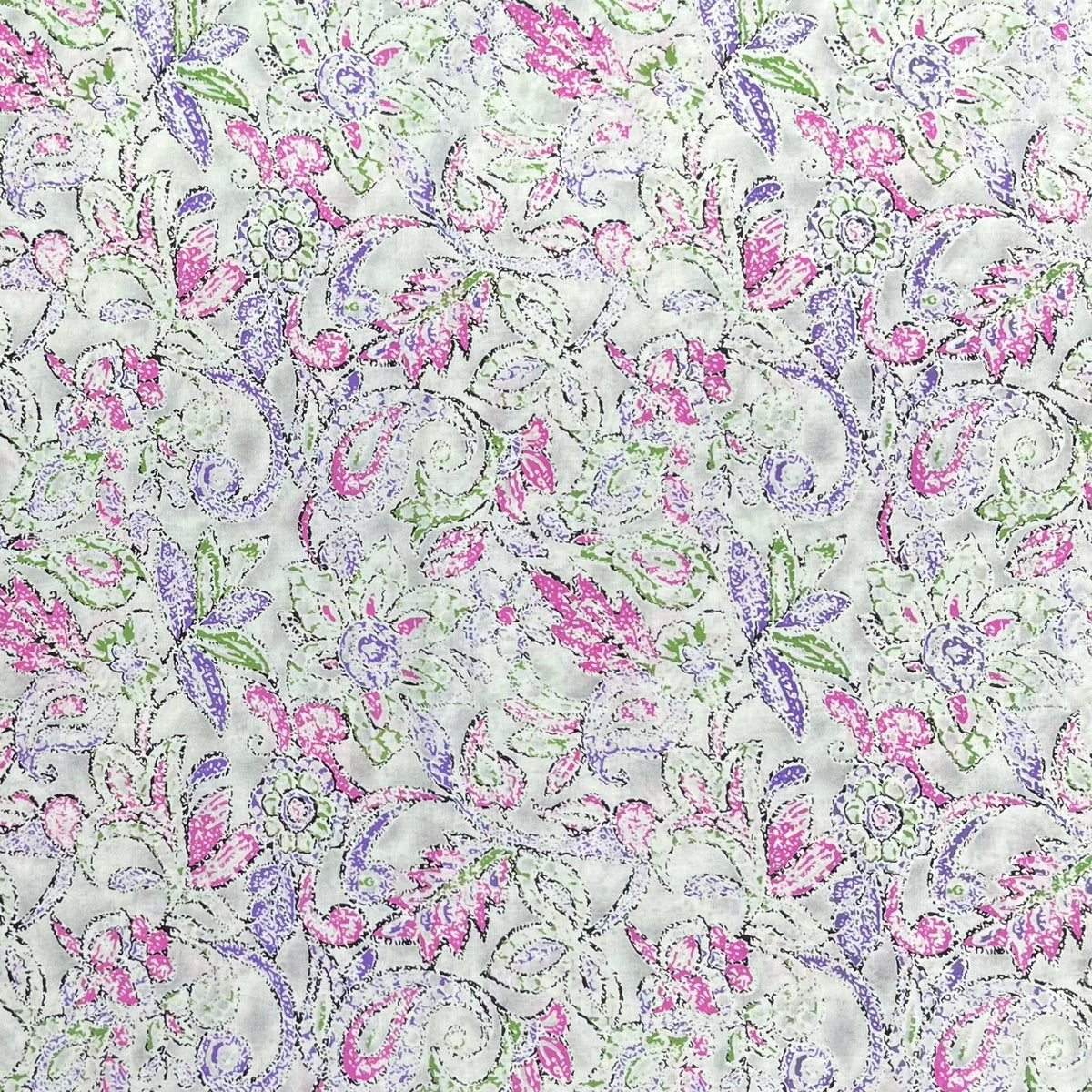 Pound A Metre 3  Metres Luxury Dressmaking 100% Digital Printed Cotton Lawn- 55" (Pastel)