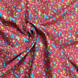 Pound A Metre 3  Metres Luxury Dressmaking 100% Digital Printed Cotton Lawn- 55" (Red Floral)