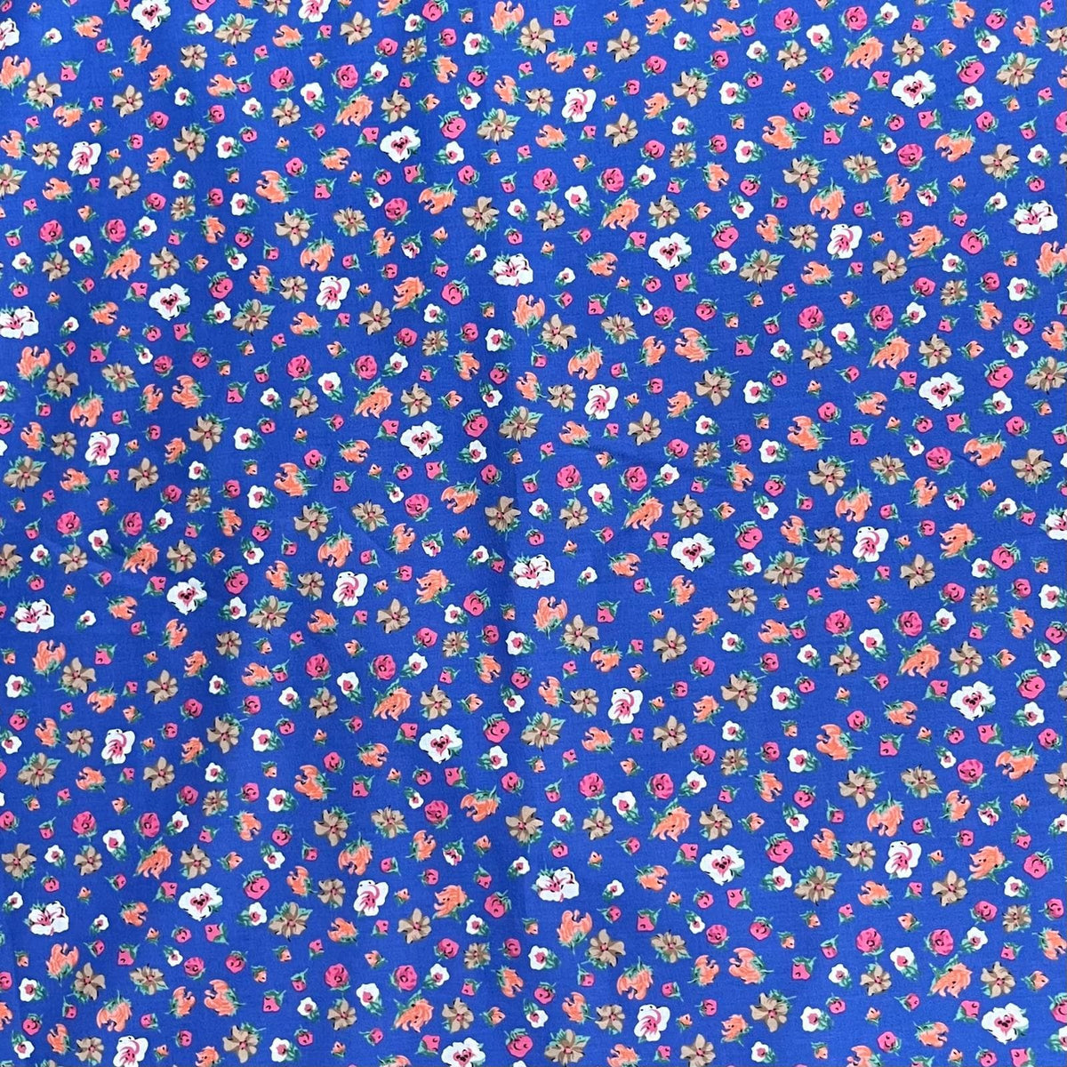 Pound A Metre 3  Metres Luxury Dressmaking 100% Digital Printed Cotton Lawn- 55" (Royal Blue)