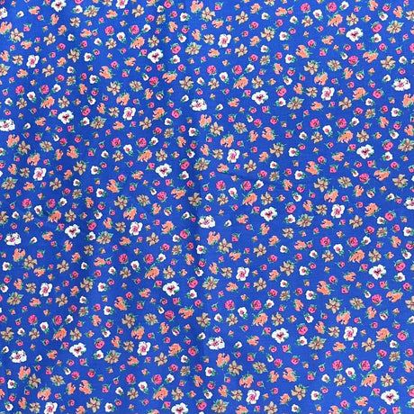 Pound A Metre 3  Metres Luxury Dressmaking 100% Digital Printed Cotton Lawn- 55" (Royal Blue)