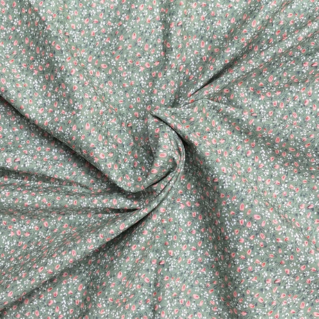 Pound A Metre 3  Metres Luxury Dressmaking 100% Digital Printed Cotton Lawn- 55" (Sage Garden)