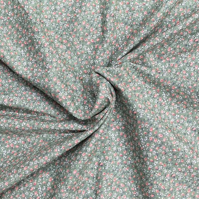 Pound A Metre 3  Metres Luxury Dressmaking 100% Digital Printed Cotton Lawn- 55" (Sage Garden)