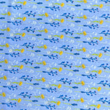 Pound A Metre 3  Metres Luxury Dressmaking 100% Digital Printed Cotton Lawn- 55" (Sky)