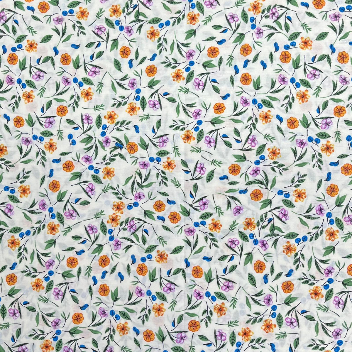 Pound A Metre 3  Metres Luxury Dressmaking 100% Digital Printed Cotton Lawn- 55" (Tulip Garden)