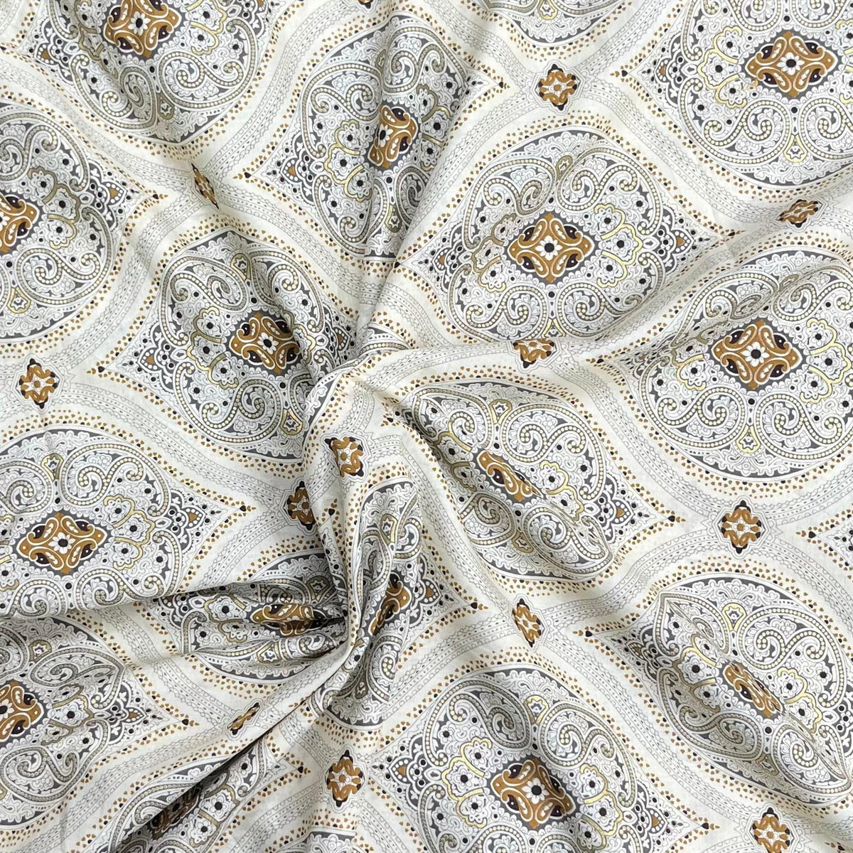 Pound A Metre 3  Metres Luxury Dressmaking 100% Digital Printed Cotton Lawn- 55" (WallPaint)