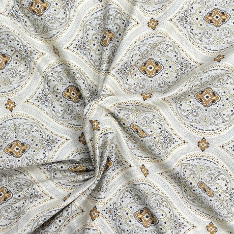 Pound A Metre 3  Metres Luxury Dressmaking 100% Digital Printed Cotton Lawn- 55" (WallPaint)