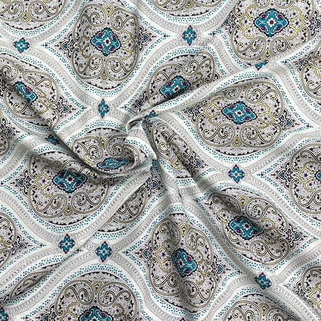 Pound A Metre 3  Metres Luxury Dressmaking 100% Digital Printed Cotton Lawn- 55" (Wallpaper)
