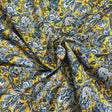 Pound A Metre 3  Metres Luxury Dressmaking 100% Digital Printed Cotton Lawn- 55" (Yellow Floral)