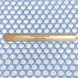 Pound A Metre 3 Metres 3 Metres, Luxury Dressmaking Embroidered Cotton Lawn- 55" (White & Blue) (EOL)