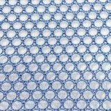 Pound A Metre 3 Metres 3 Metres, Luxury Dressmaking Embroidered Cotton Lawn- 55" (White & Blue) (EOL)