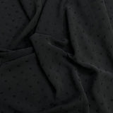 Pound A Metre 3 Metres Luxury Embossed Chiffon- 55" Wide- (Black Dots)