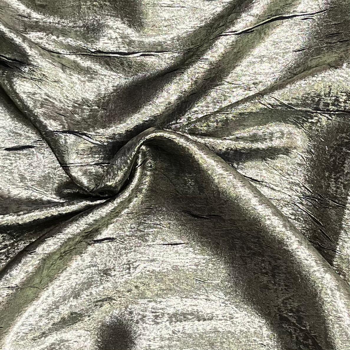 Pound A Metre 3 Metres Luxury Foil Viscose Fabric – 55'' Wide (Black & Gold)