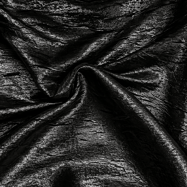 Pound A Metre 3 Metres Luxury Foil Viscose Fabric – 55'' Wide (Black)