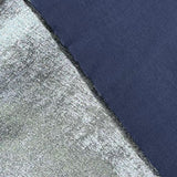 Pound A Metre 3 Metres Luxury Foil Viscose Fabric – 55'' Wide (Navy & Silver)
