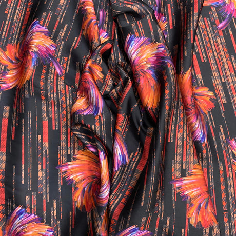 Pound A Metre 3 Metres Luxury Lounge Wear Printed Satin 55” Wide (Red Floral)