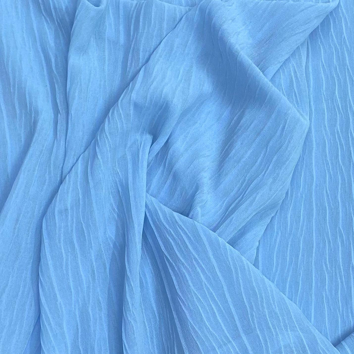 Pound A Metre 3 Metres 3 Metres Luxury Plain Soft Touch Chiffon- 55" Wide - (Sky) (WOWZA)