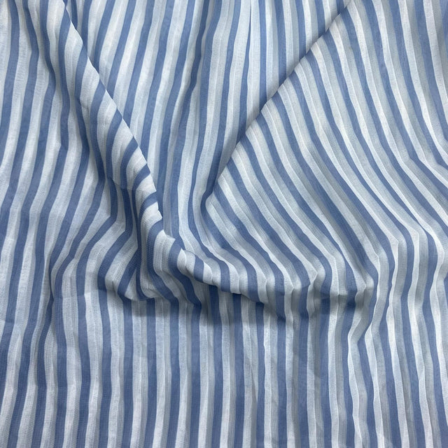 Pound A Metre 3 Metres Luxury Printed Chiffon- 55" Wide- (Blue & White)