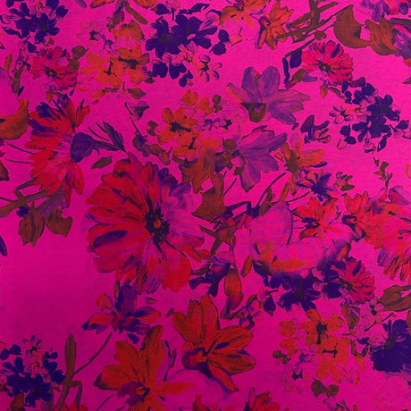 Pound A Metre 3 Metres Luxury Printed Chiffon- 55" Wide - (Bouquet)