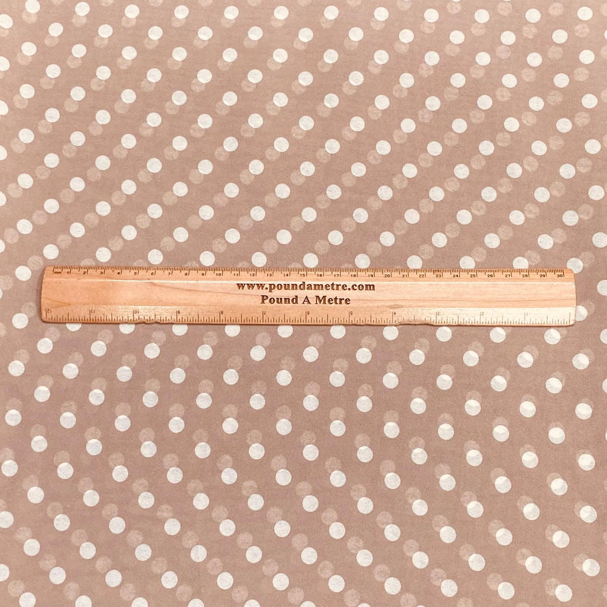 Pound A Metre 3 Metres Luxury Printed Chiffon- 55" Wide- (Brown Polka)