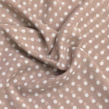 Pound A Metre 3 Metres Luxury Printed Chiffon- 55" Wide- (Brown Polka)
