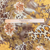 Pound A Metre 3 Metres Luxury Printed Chiffon- 55" Wide- (Brown)