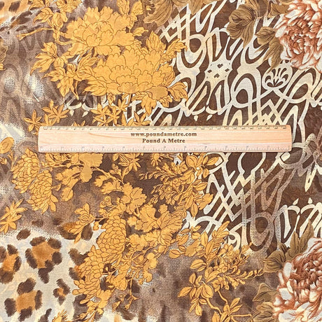 Pound A Metre 3 Metres Luxury Printed Chiffon- 55" Wide- (Chocolate) (EOL)