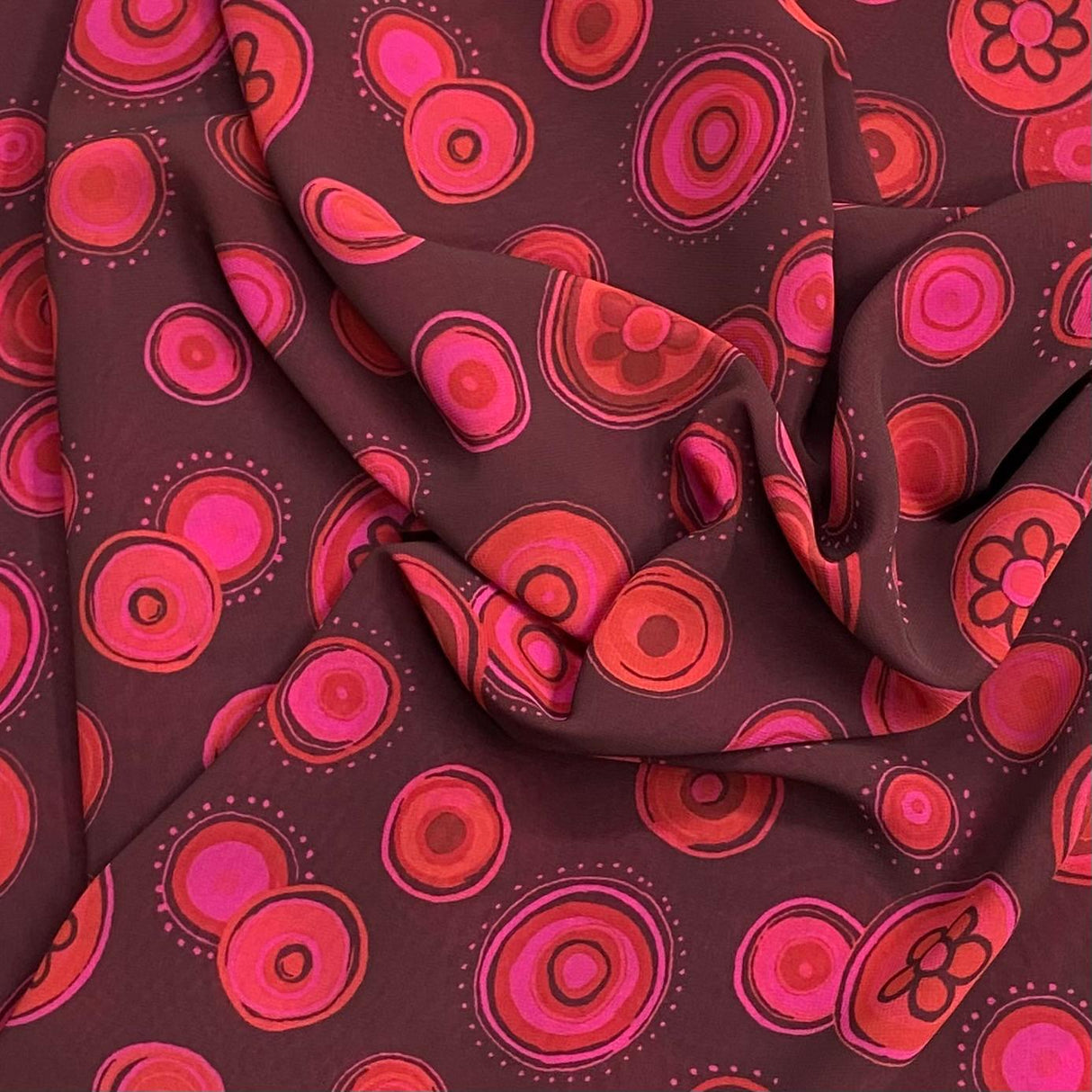 Pound A Metre 3 Metres Luxury Printed Chiffon- 55" Wide - (Circle)