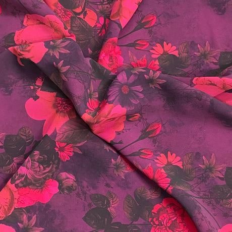 Pound A Metre 3 Metres Luxury Printed Chiffon- 55" Wide - (Eden)