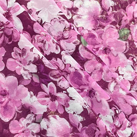 Pound A Metre 3 Metres Luxury Printed Chiffon- 55" Wide- (Flower)