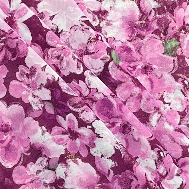 Pound A Metre 3 Metres Luxury Printed Chiffon- 55" Wide- (Flower)