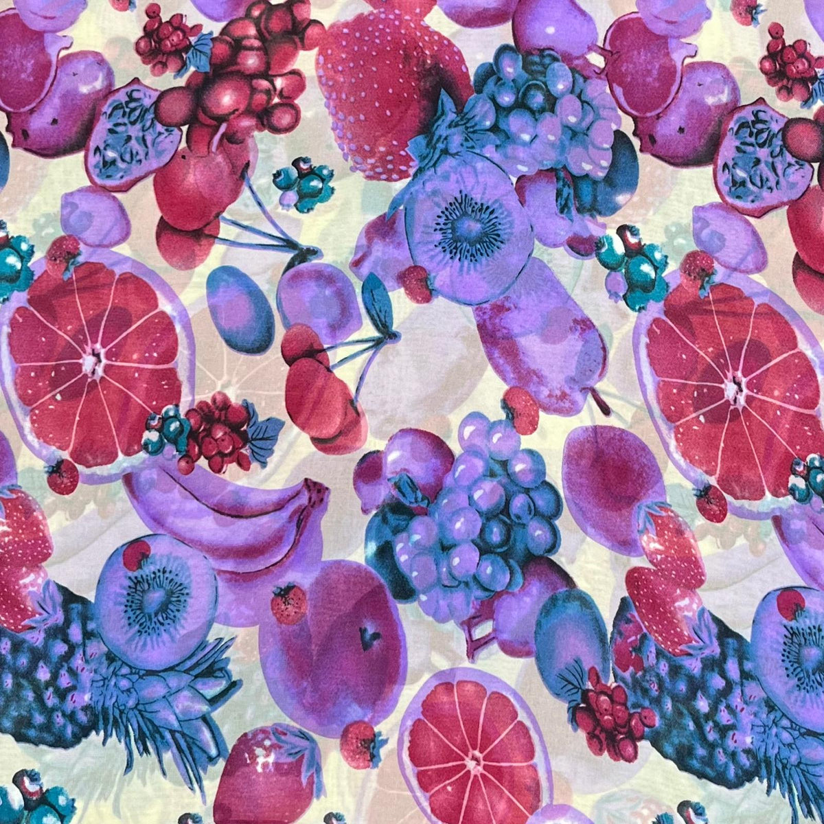 Pound A Metre 3 Metres Luxury Printed Chiffon- 55" Wide- (Fruit)