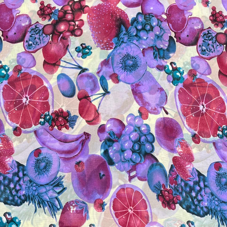 Pound A Metre 3 Metres Luxury Printed Chiffon- 55" Wide- (Fruit)