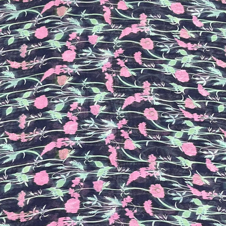 Pound A Metre 3 Metres Luxury Printed Chiffon- 55" Wide- (Garden)