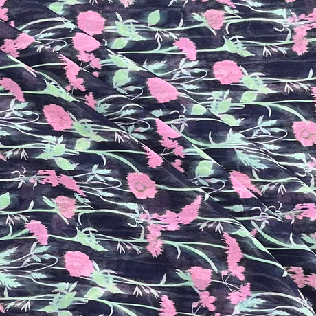 Pound A Metre 3 Metres Luxury Printed Chiffon- 55" Wide- (Garden)