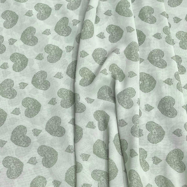 Pound A Metre 3 Metres Luxury Printed Chiffon- 55" Wide- (Heart)