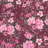 Pound A Metre 3 Metres Luxury Printed Chiffon- 55" Wide- (Maroon Flower)