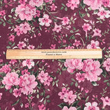 Pound A Metre 3 Metres Luxury Printed Chiffon- 55" Wide- (Maroon Flower)