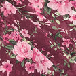 Pound A Metre 3 Metres Luxury Printed Chiffon- 55" Wide- (Maroon Flower)
