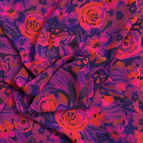 Pound A Metre 3 Metres Luxury Printed Chiffon- 55" Wide - (Midnight)