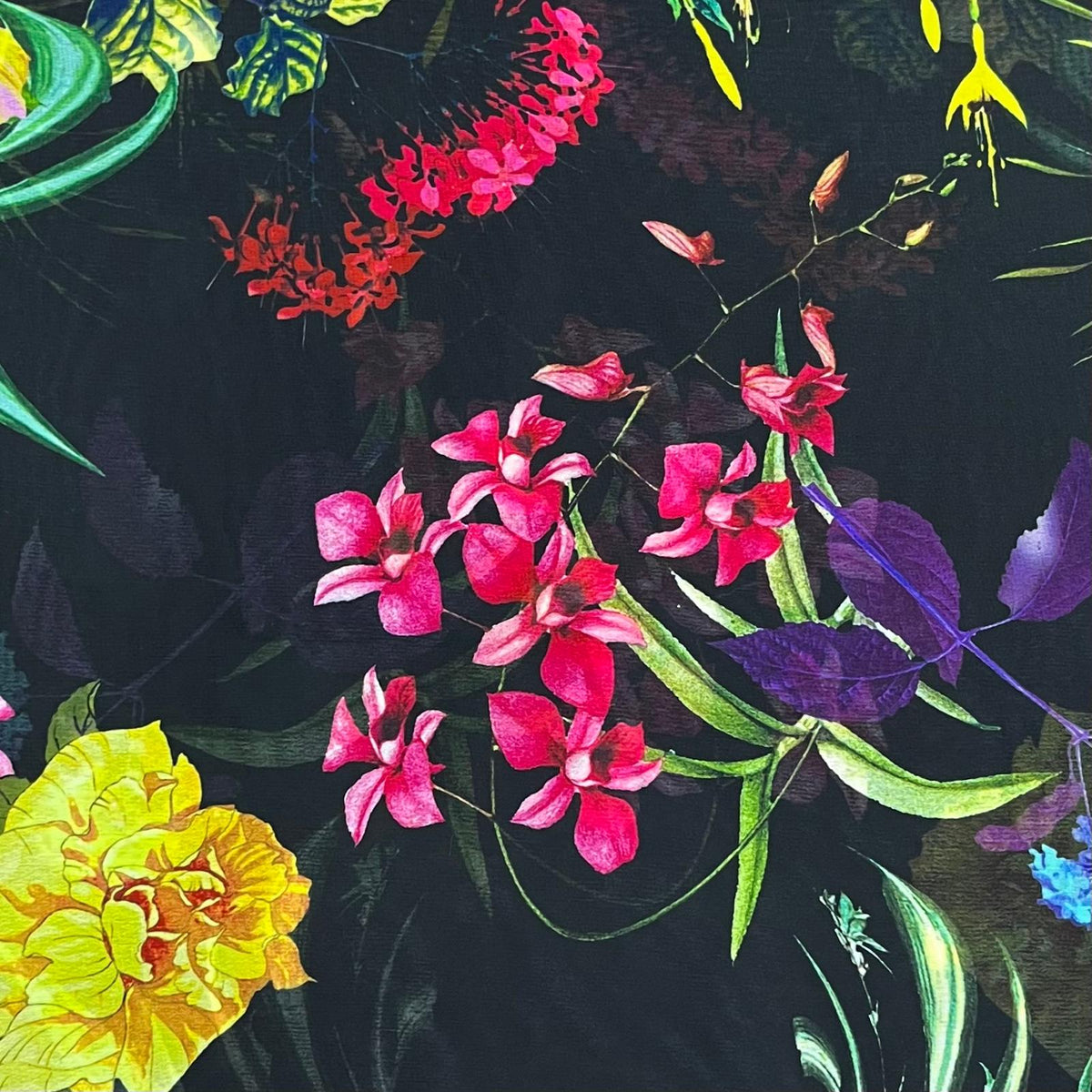 Pound A Metre 3 Metres Luxury Printed Chiffon- 55" Wide- (Night Garden)