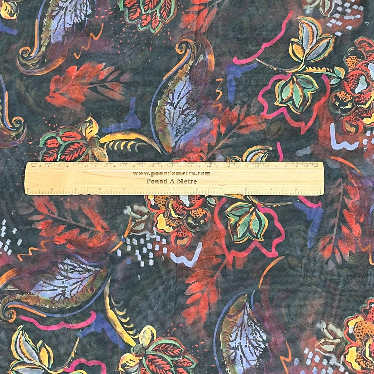 Pound A Metre 3 Metres Luxury Printed Chiffon- 55" Wide- (Night Garden)