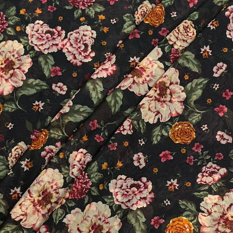 Pound A Metre 3 Metres Luxury Printed Chiffon- 55" Wide- (Night)