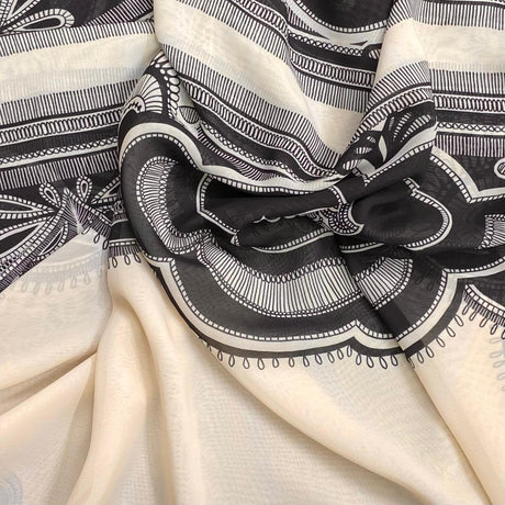 Pound A Metre 3 Metres Luxury Printed Chiffon- 55" Wide - (Paisley)