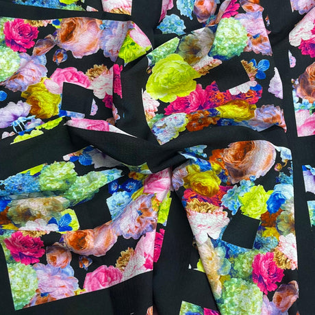 Pound A Metre 3 Metres Luxury Printed Chiffon- 55" Wide- (Patch Garden)