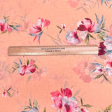 Pound A Metre 3 Metres Luxury Printed Chiffon- 55" Wide- (Peach Flower)