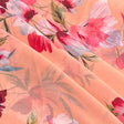 Pound A Metre 3 Metres Luxury Printed Chiffon- 55" Wide- (Peach Flower)