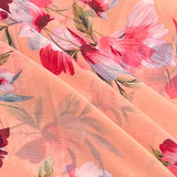 Pound A Metre 3 Metres Luxury Printed Chiffon- 55" Wide- (Peach Flower)